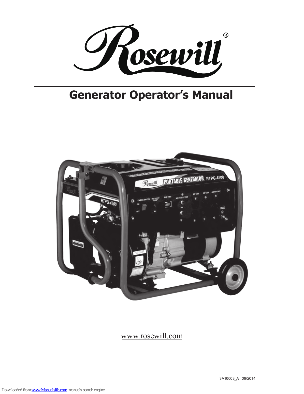 Rosewill RTPG-4500, RTPG-4500C Operator's Manual