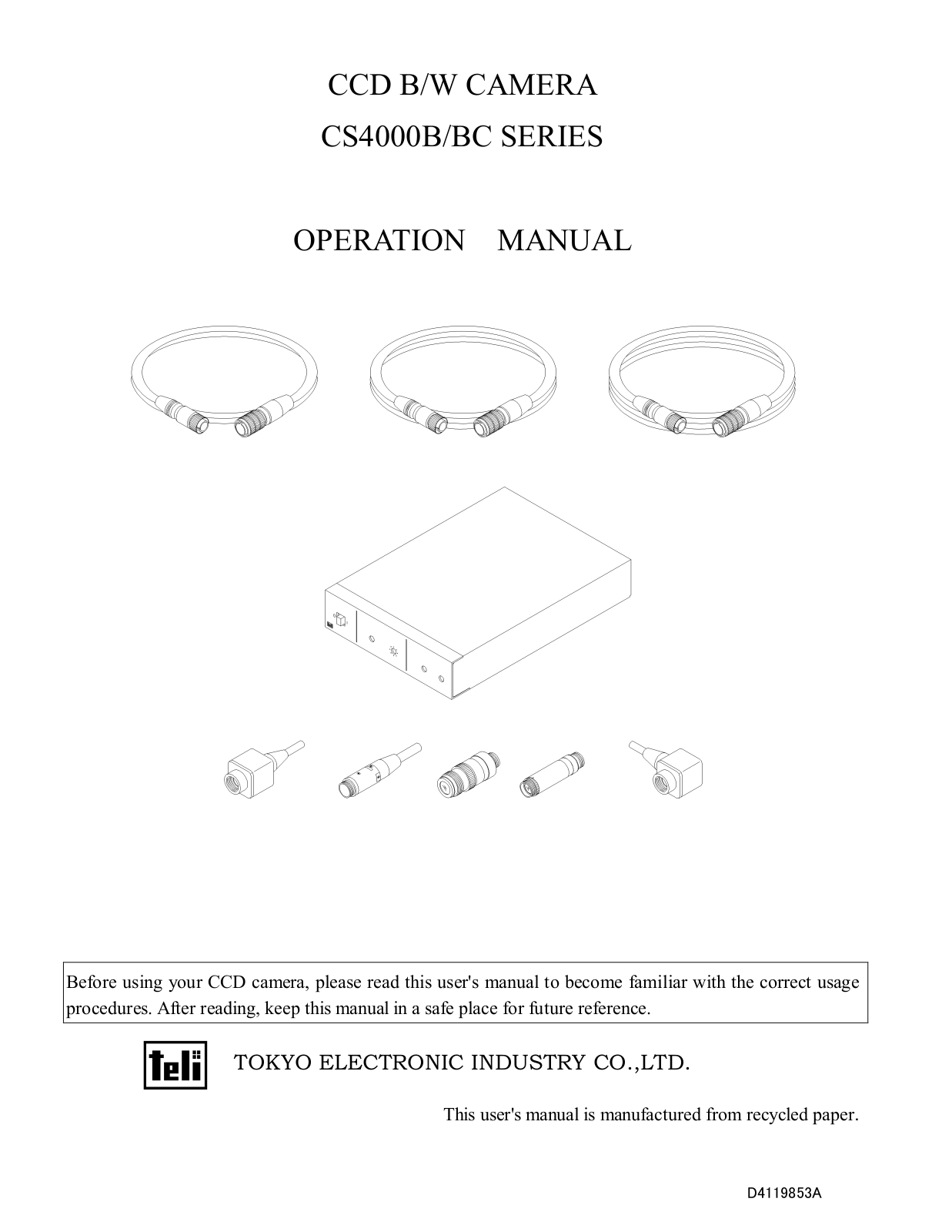 Teli CS400B series, CS4000BC series Operation Manual