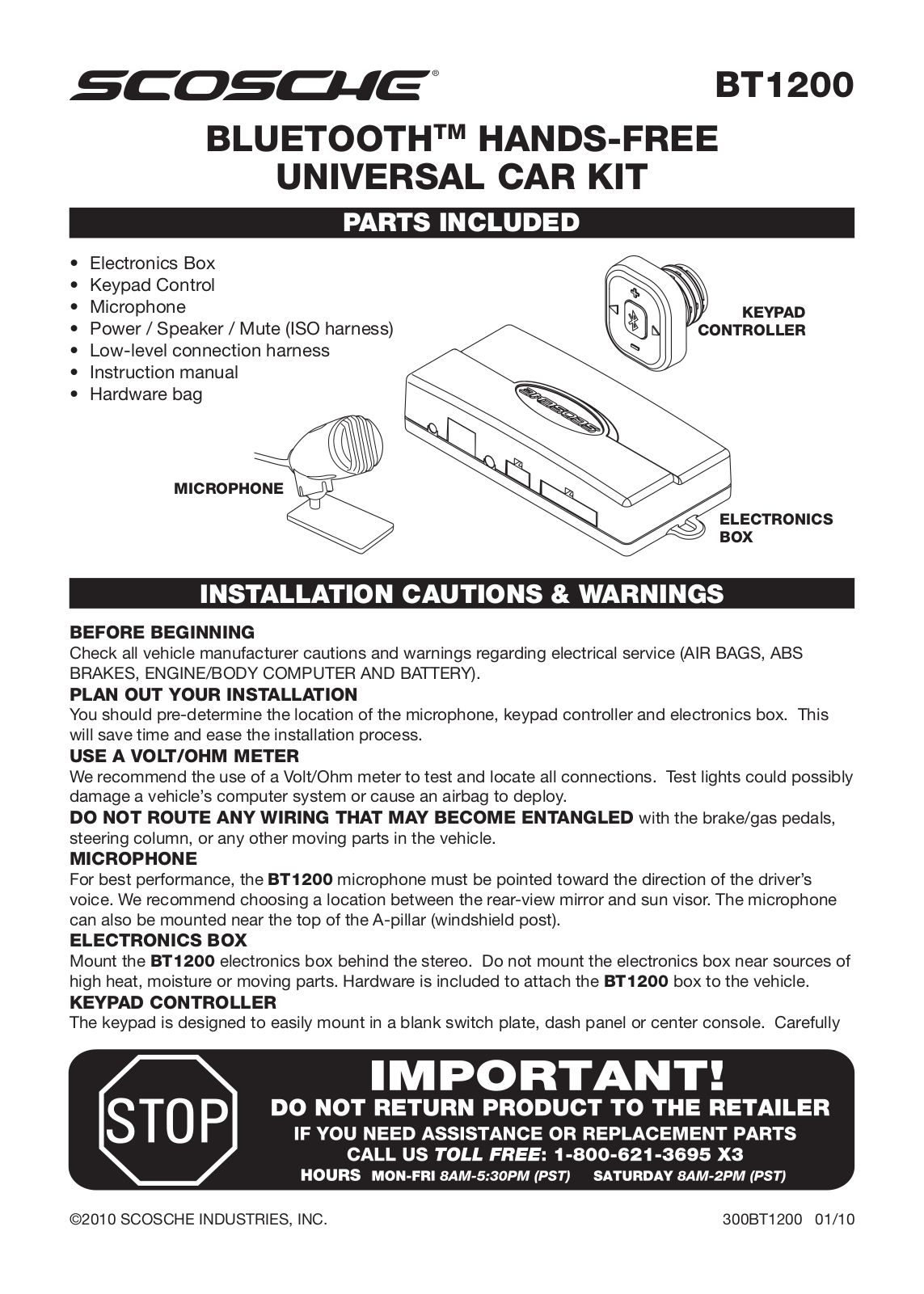 Scosche BT1200 User Manual