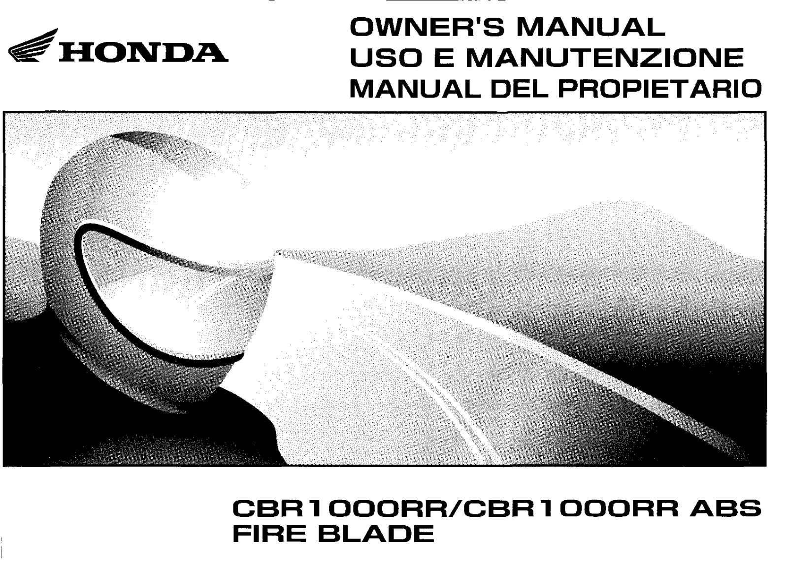 Honda CBR1000RR ABS 2008 Owner's Manual