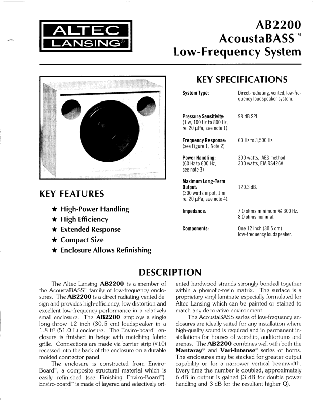 Altec lansing AB2200 User Manual