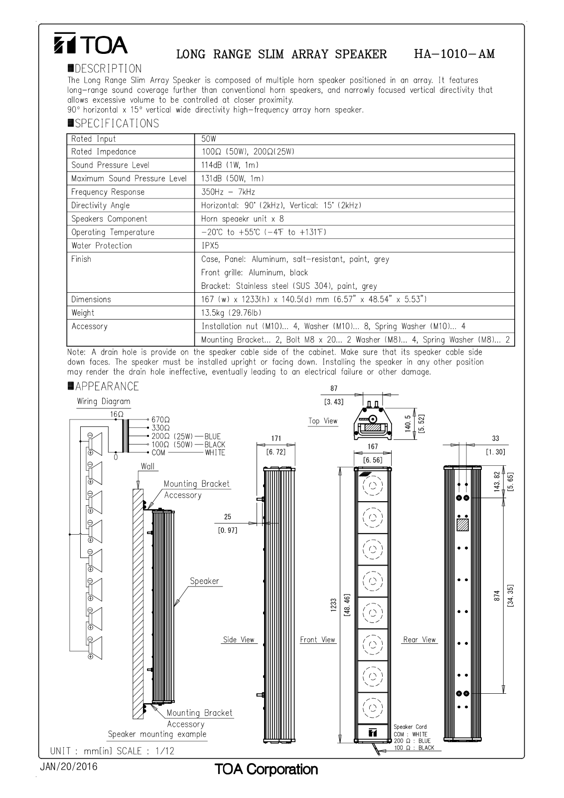 TOA HA-1010-AM User Manual