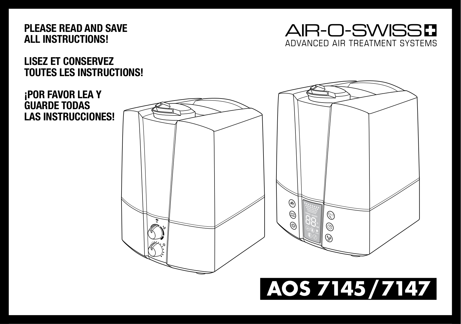 Air-o-swiss Aos7145, Aos7147 Owner's Manual