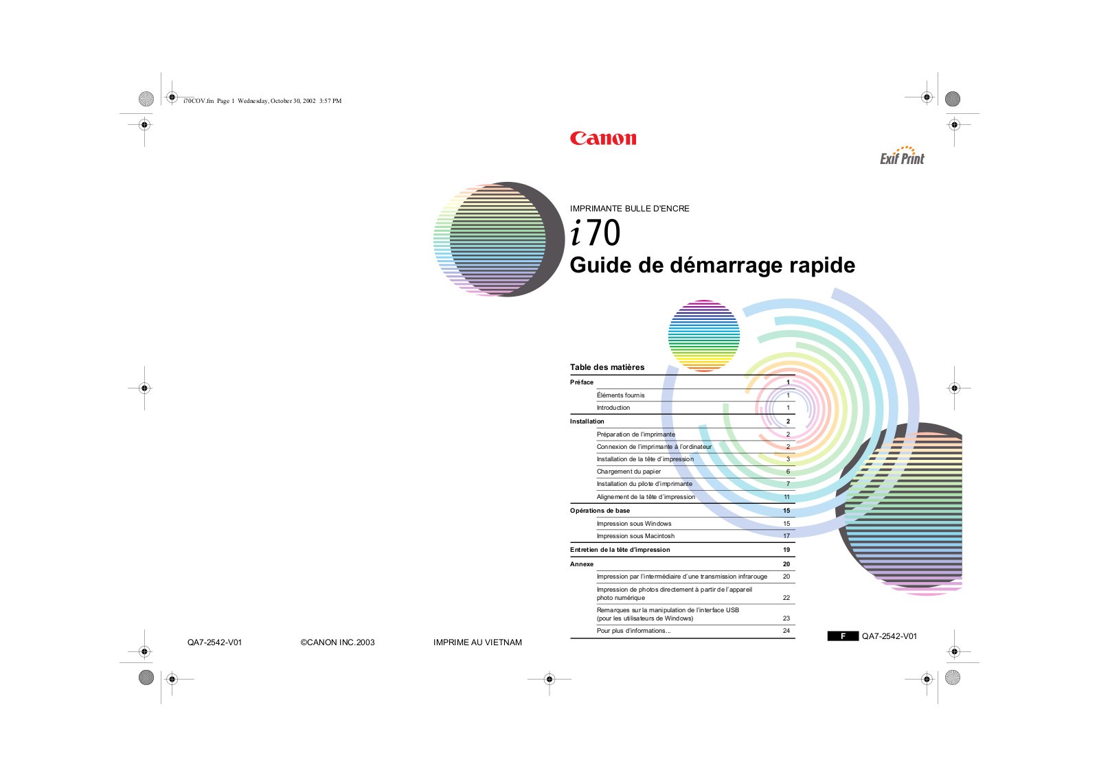 CANON i70 User Manual