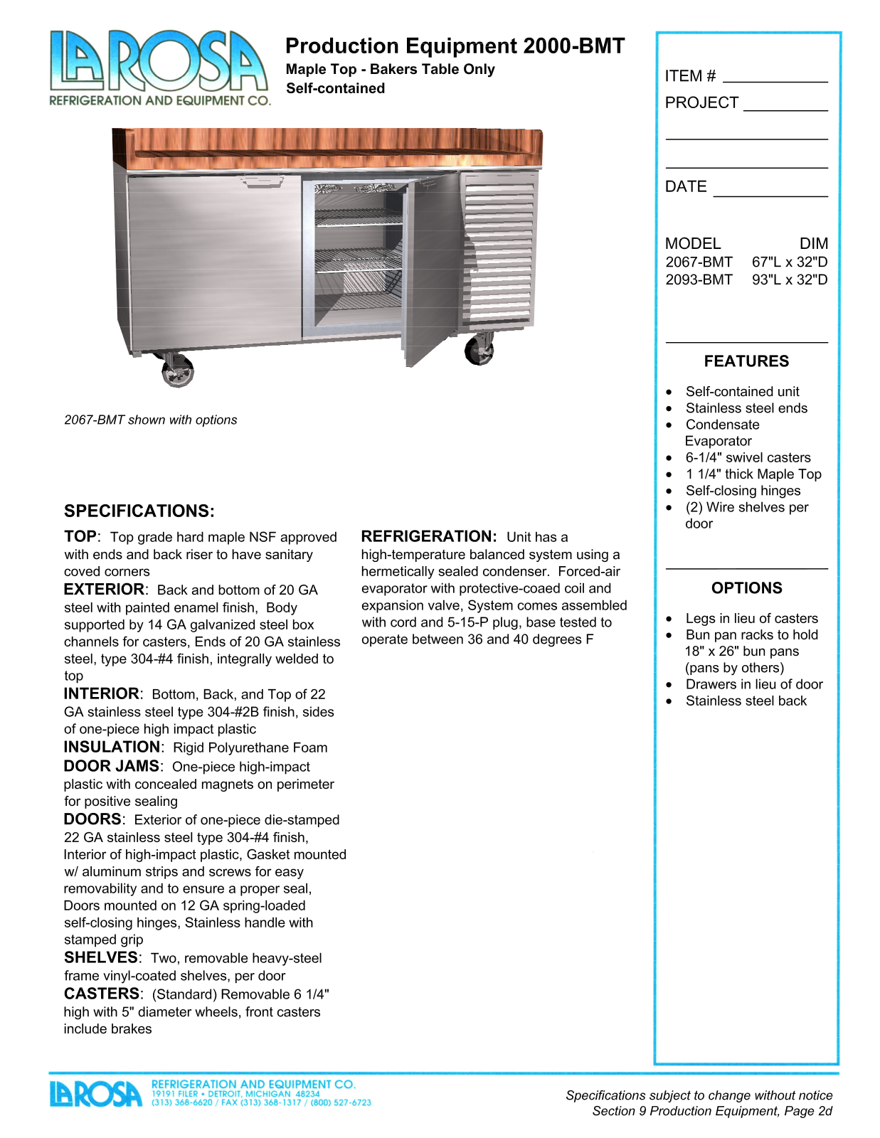 Larosa 2067-BMT User Manual