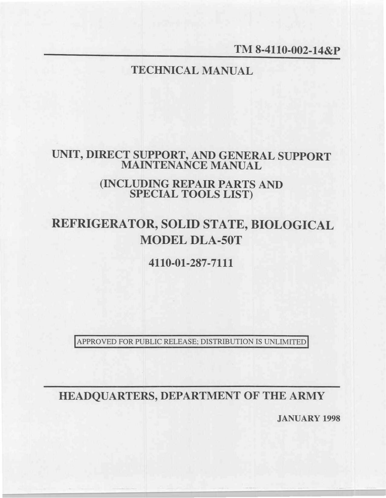 THERMOPOL DLA-50T User manual