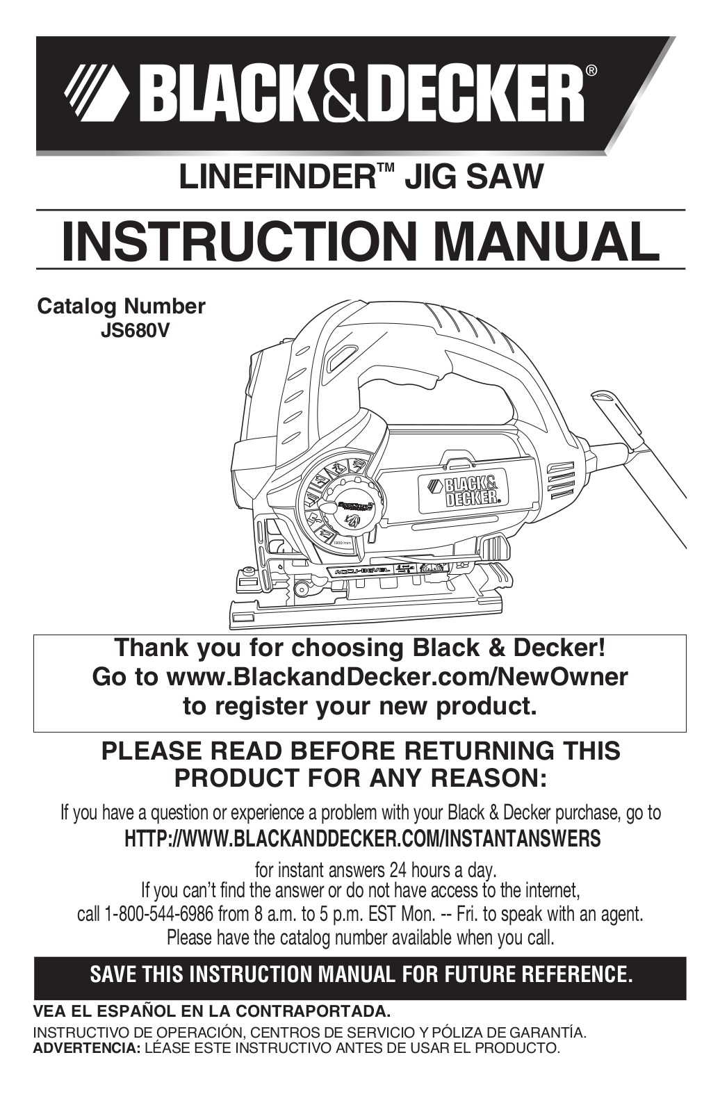 Black & Decker JS680V User Manual