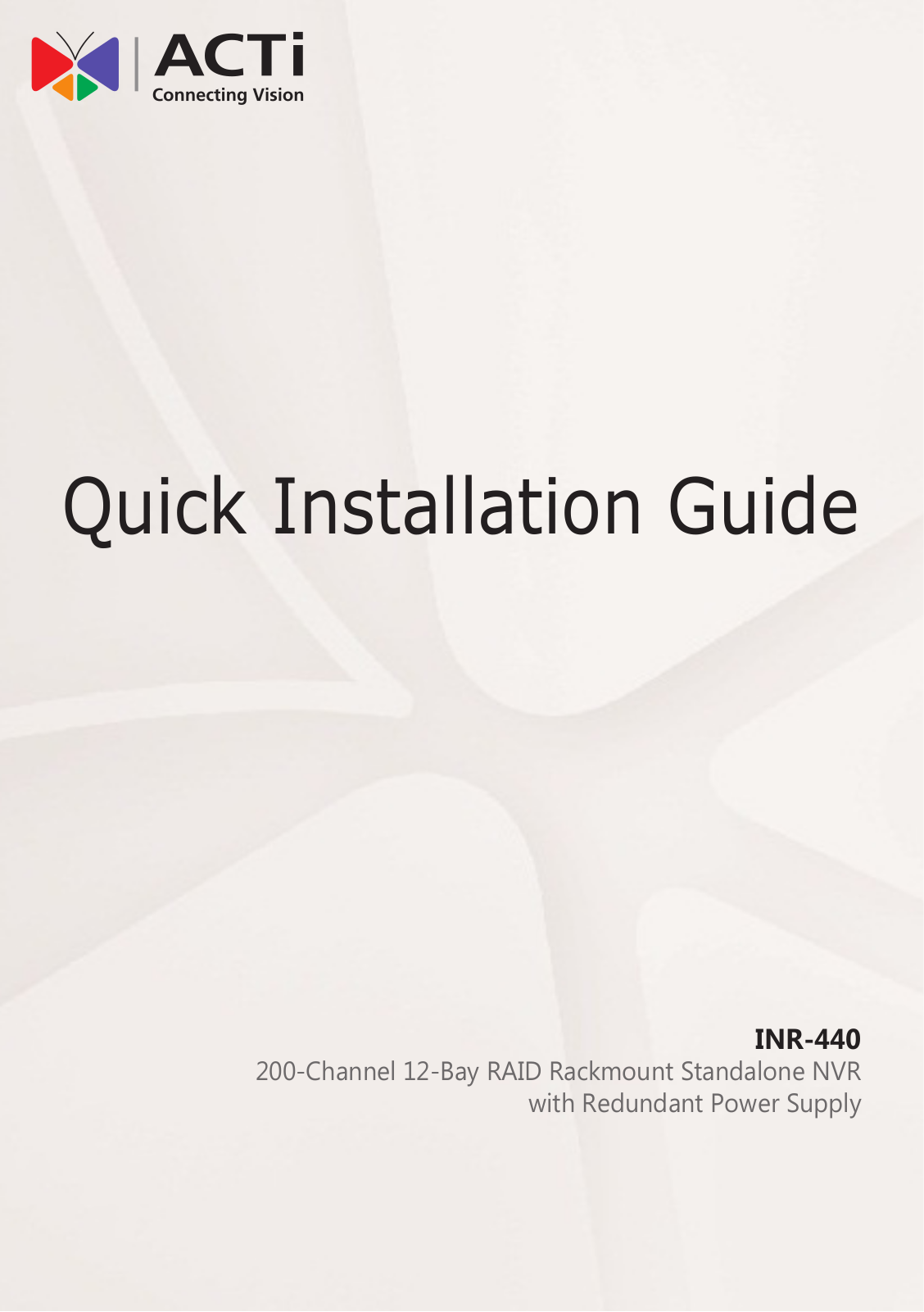 ACTi INR-440 Installation Guide