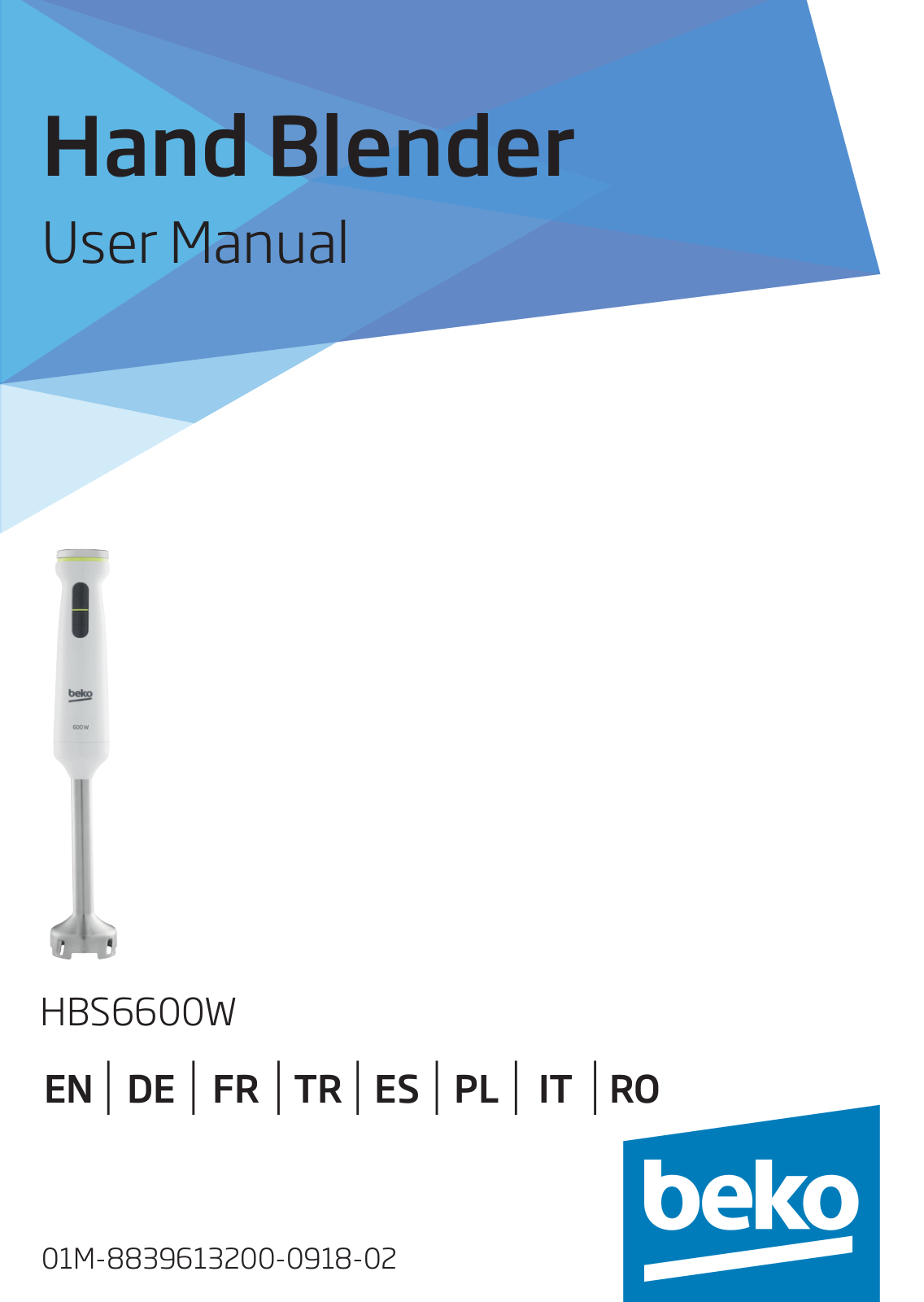 Beko HBS6600W User manual