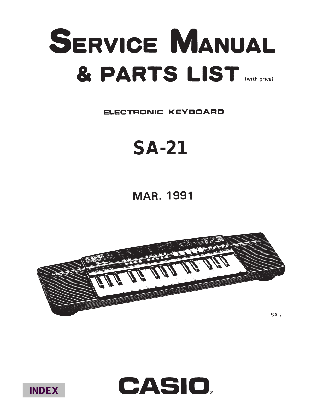 CASIO SA21 Service Manual