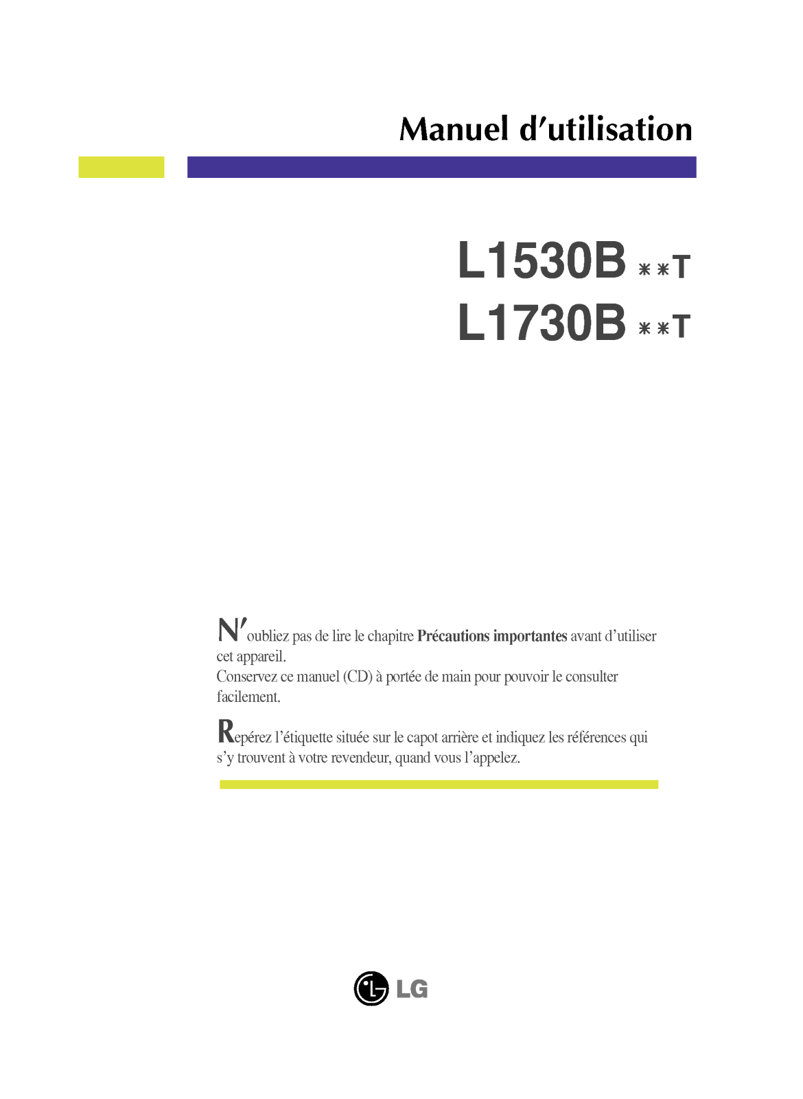 LG L1730BSNT User Manual