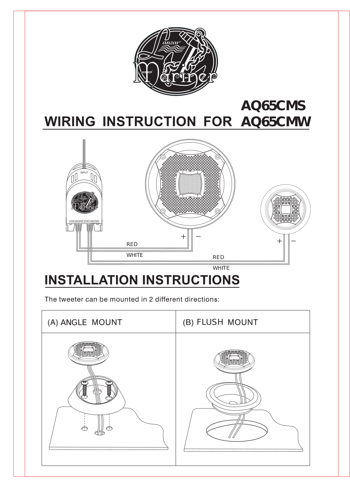 Lanzar AQ65CMW Installation Instruction