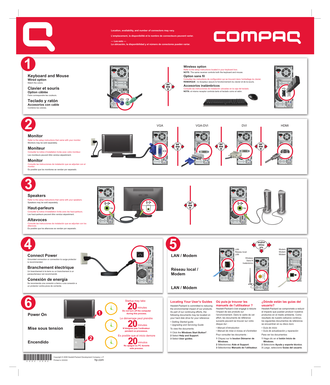 HP Compaq Presario SR5302FH, Compaq Presario SR5310F, Compaq Presario SR5313WM, Compaq Presario SR5333WM, Compaq Presario SR5350F Setup Poster