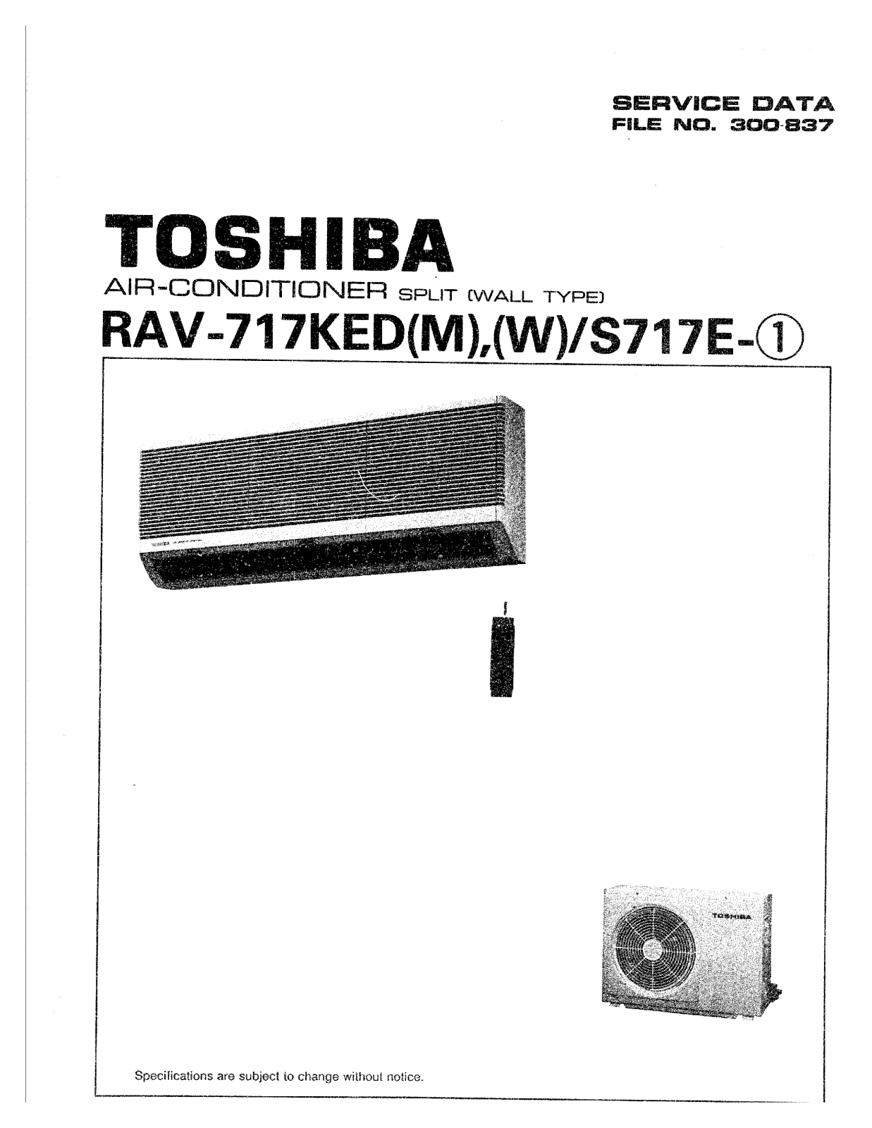 Toshiba RAV-717KED SERVICE MANUAL