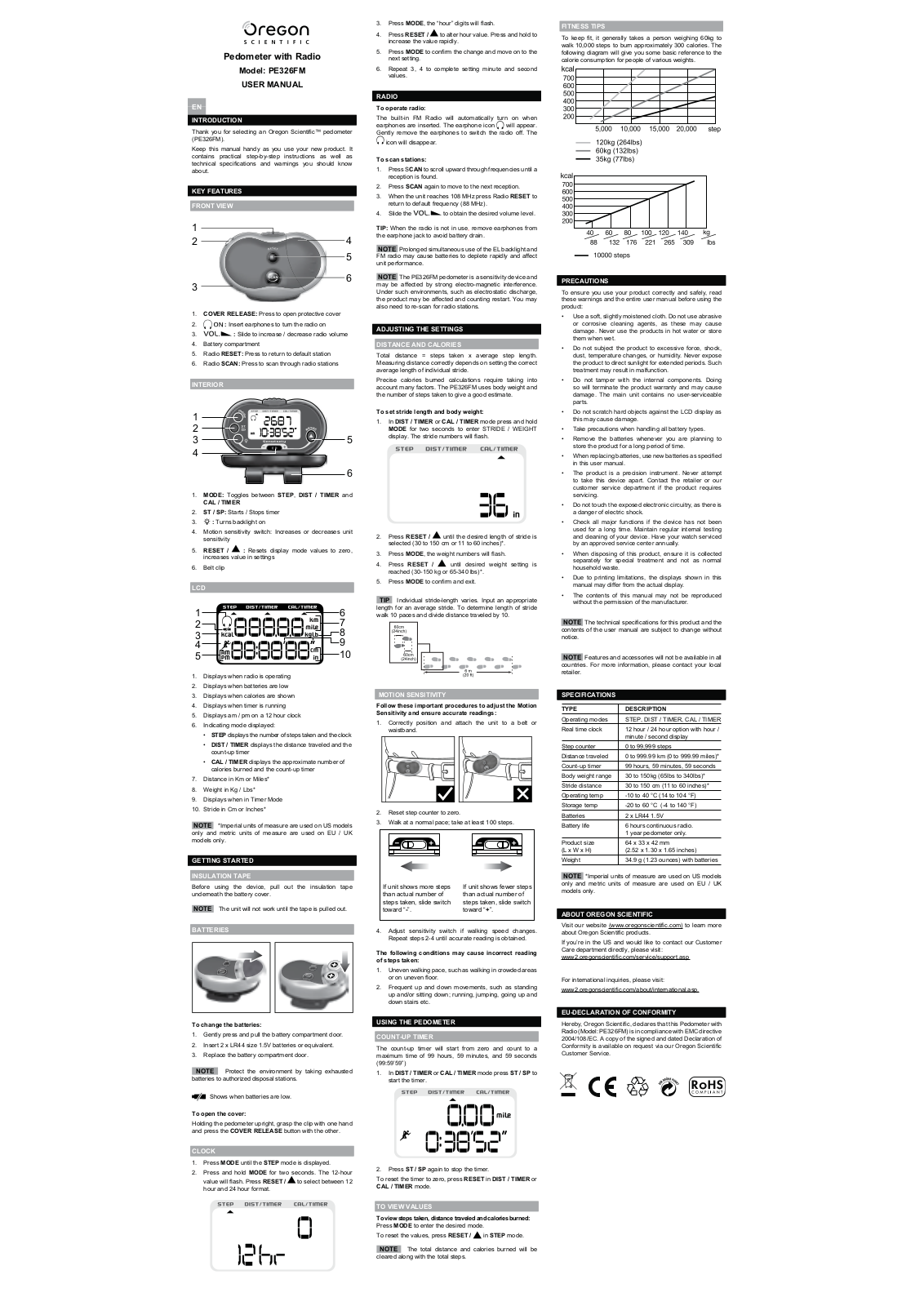 Oregon Scientific PE326 FM User Manual