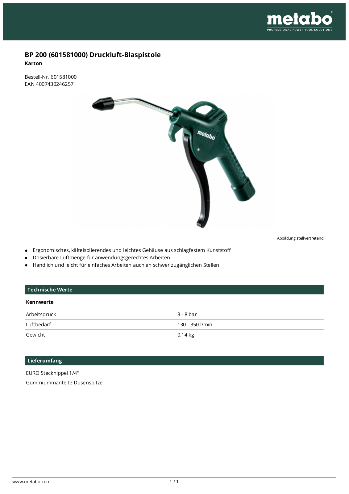 Metabo BP 200 User Manual