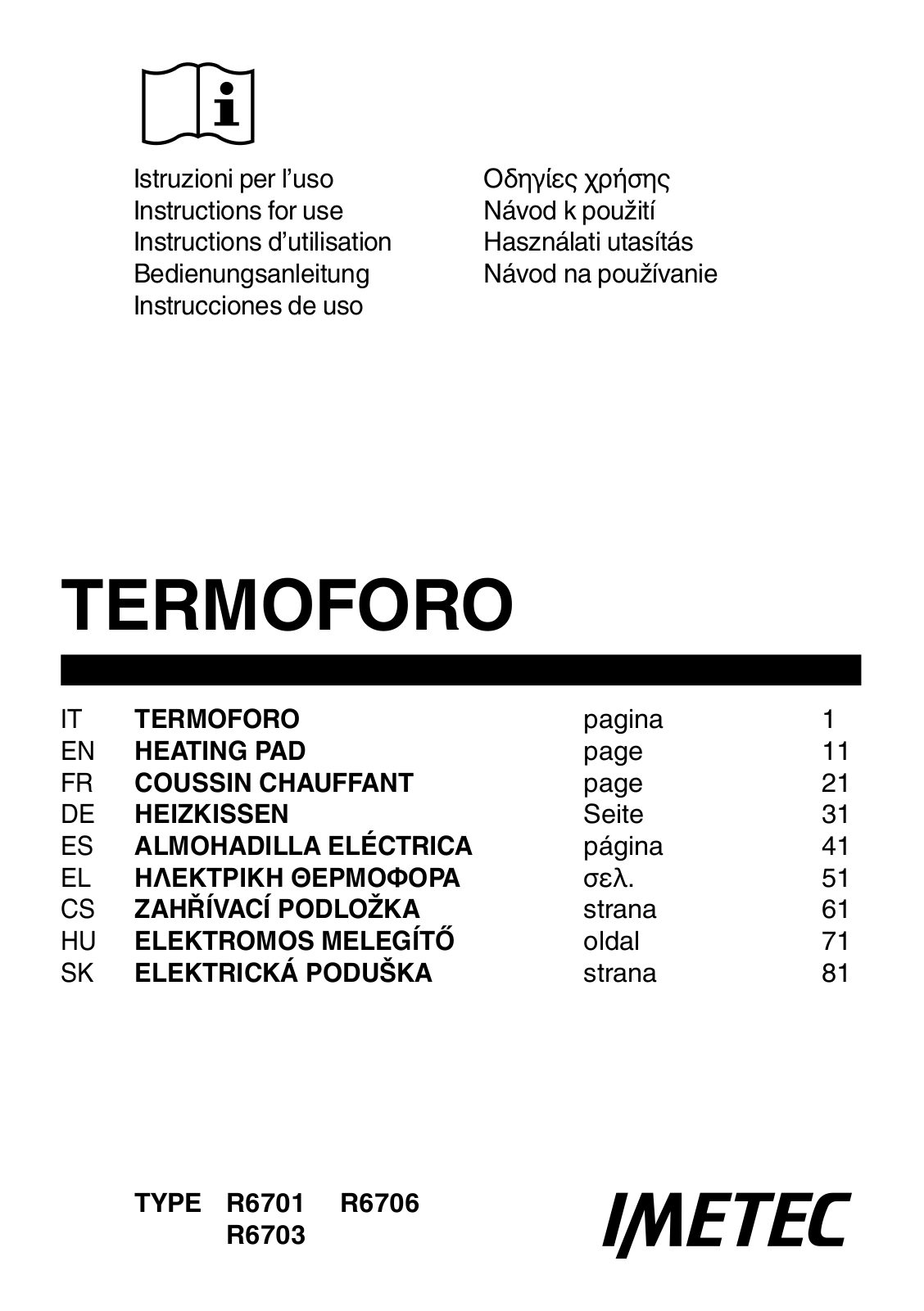 Imetec R6701, R6703, R6706 User guide - ManualMachine.com