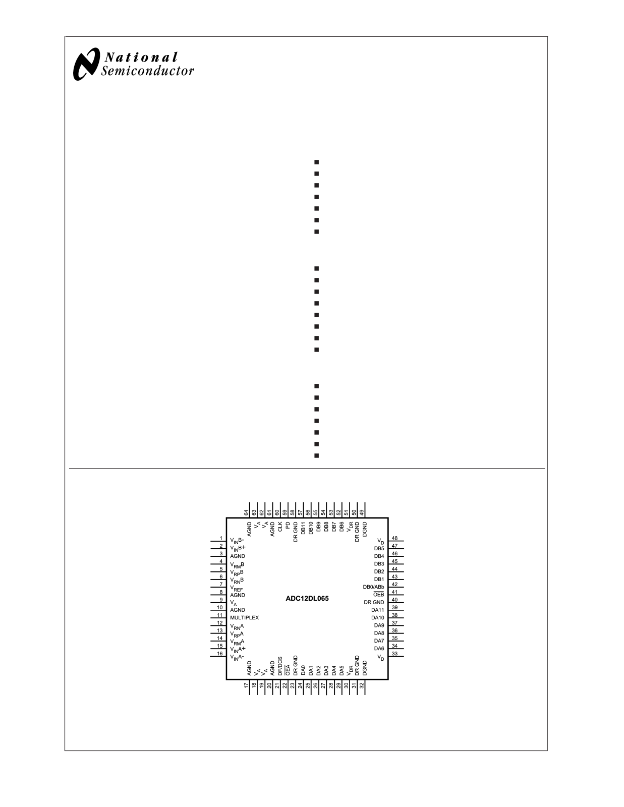 National Semiconductor ADC12DL065 Technical data