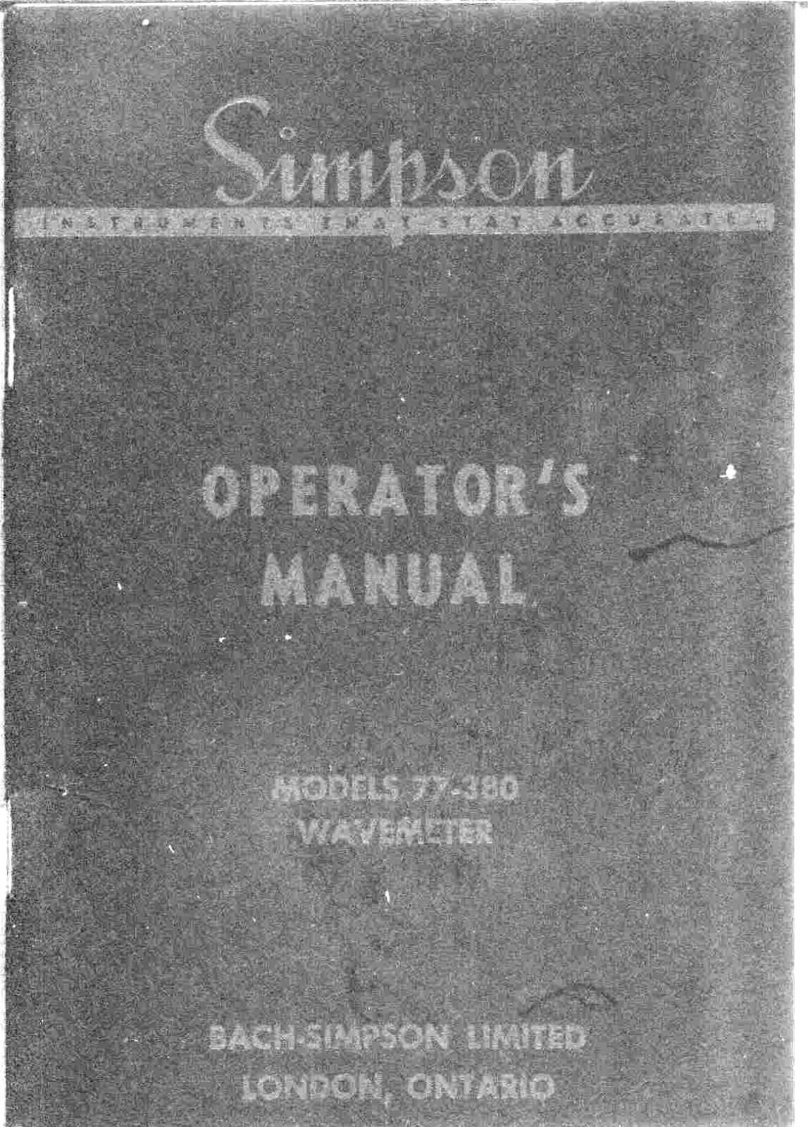 Simpson 77-380 Service manual