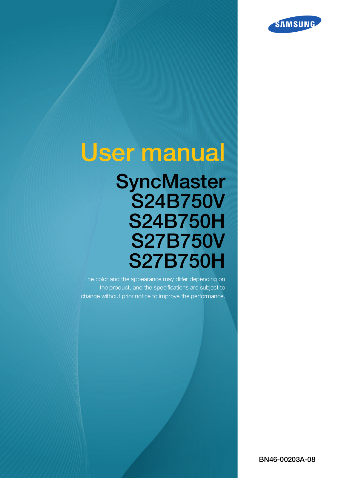 Samsung SYNCMASTER S27B750V, SYNCMASTER S24B750V User Manual