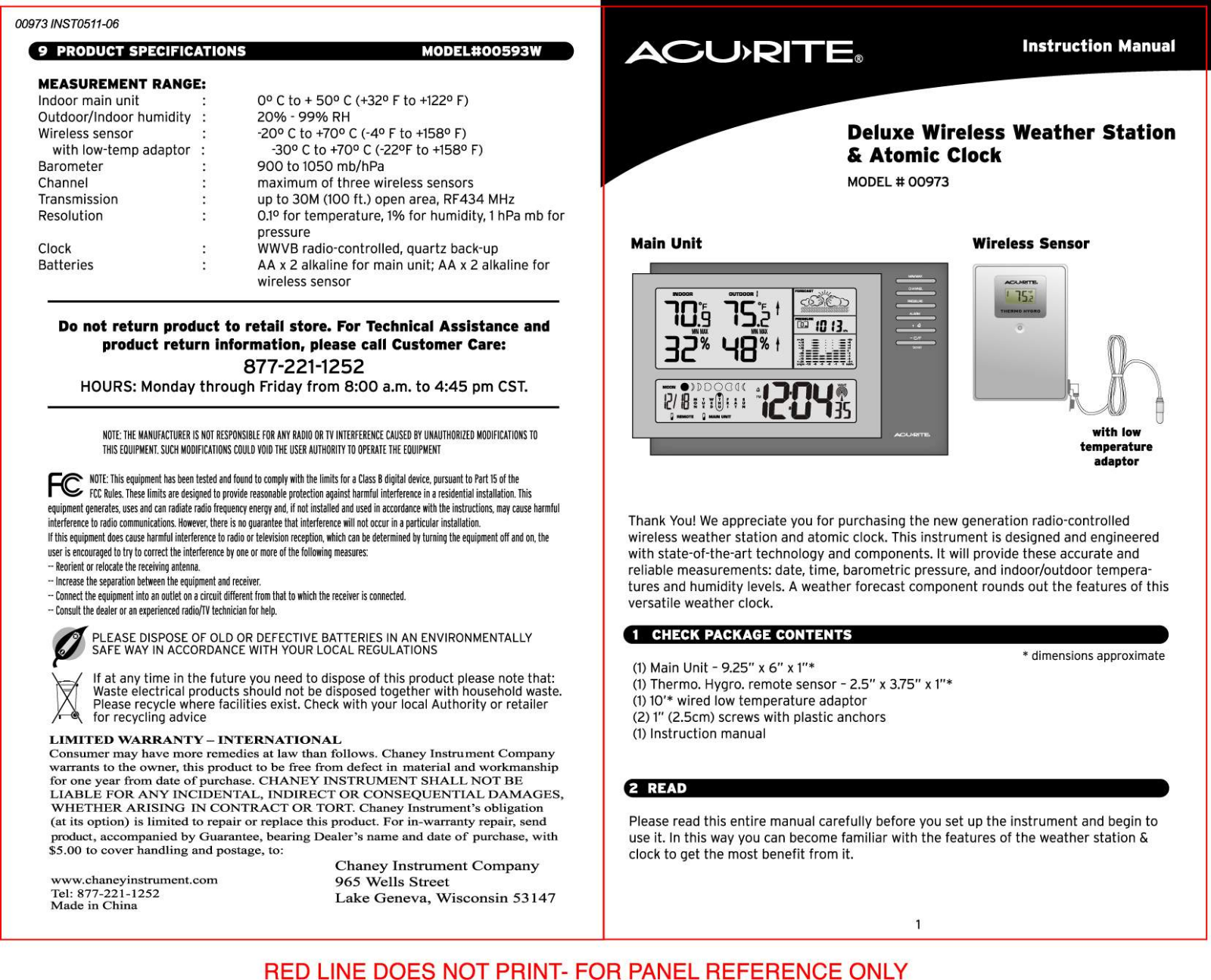 Chaney Instrument W153TX Users Manual