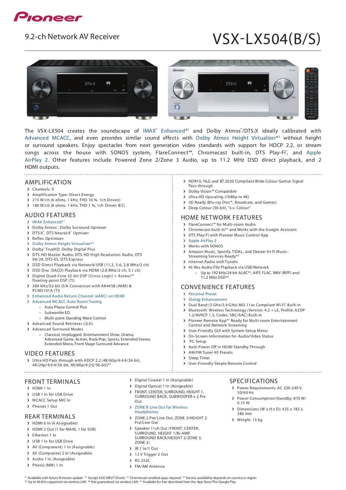 Pioneer VSX-LX504 User Manual