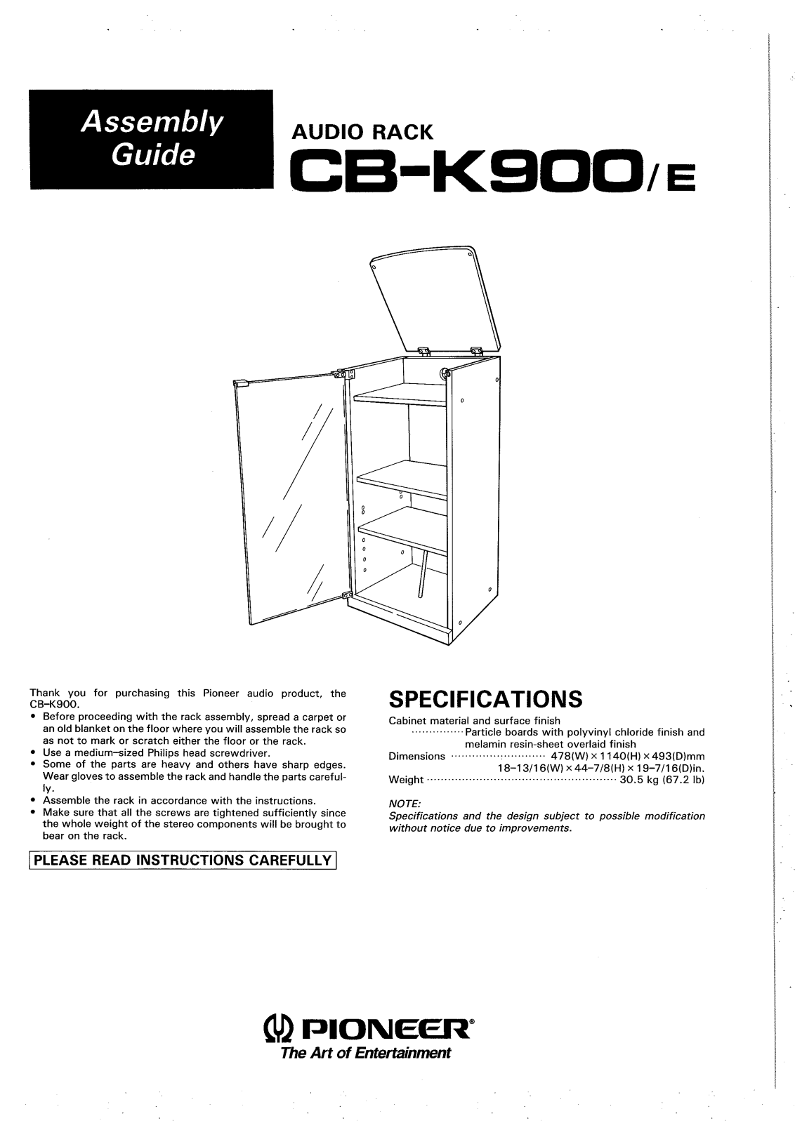 Pioneer CBK-900 Owners manual