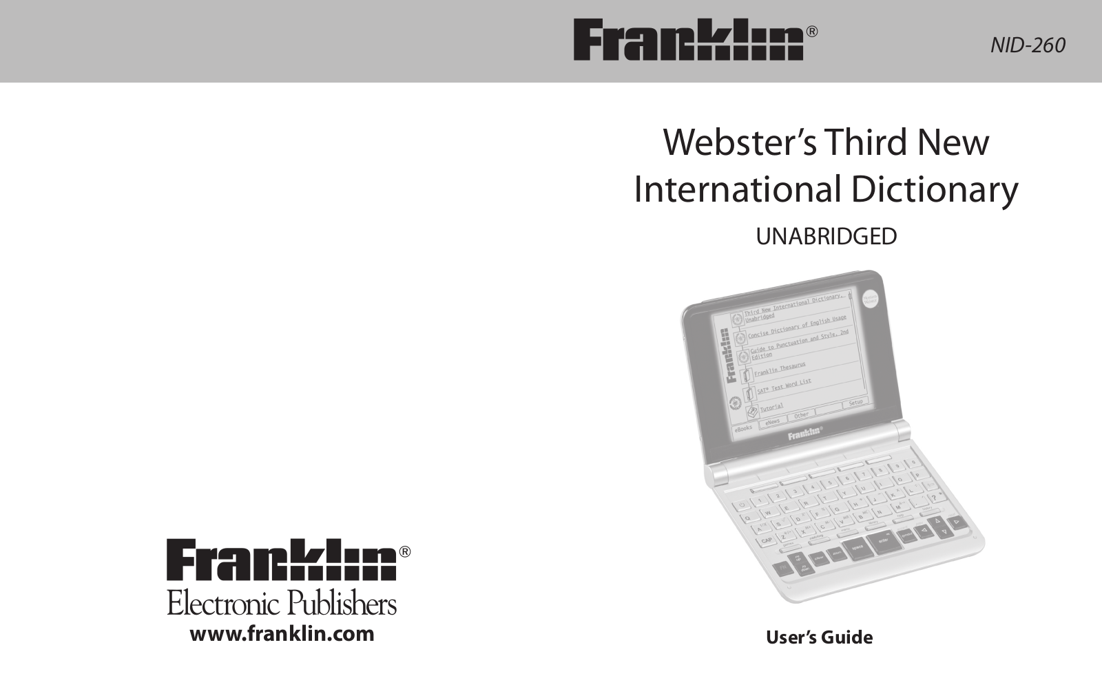 Franklin NID-260 User Manual