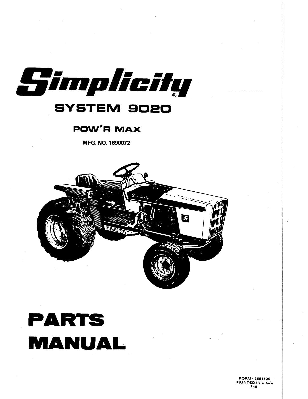 Simplicity 1690072, 9020 User Manual