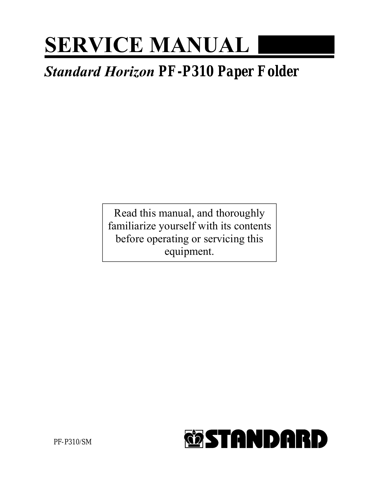 Standard PF-P310 Service Manual