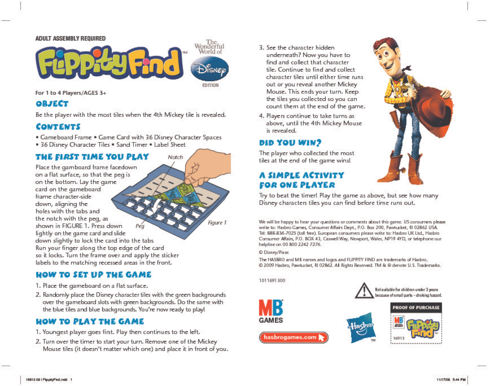 HASBRO Flippity Find Disney Edition User Manual