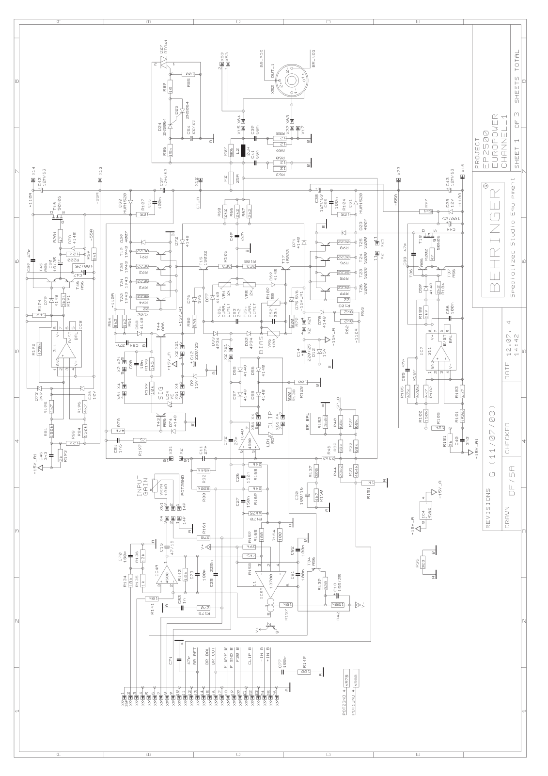 BEHRINGER EP2500 Service Manual