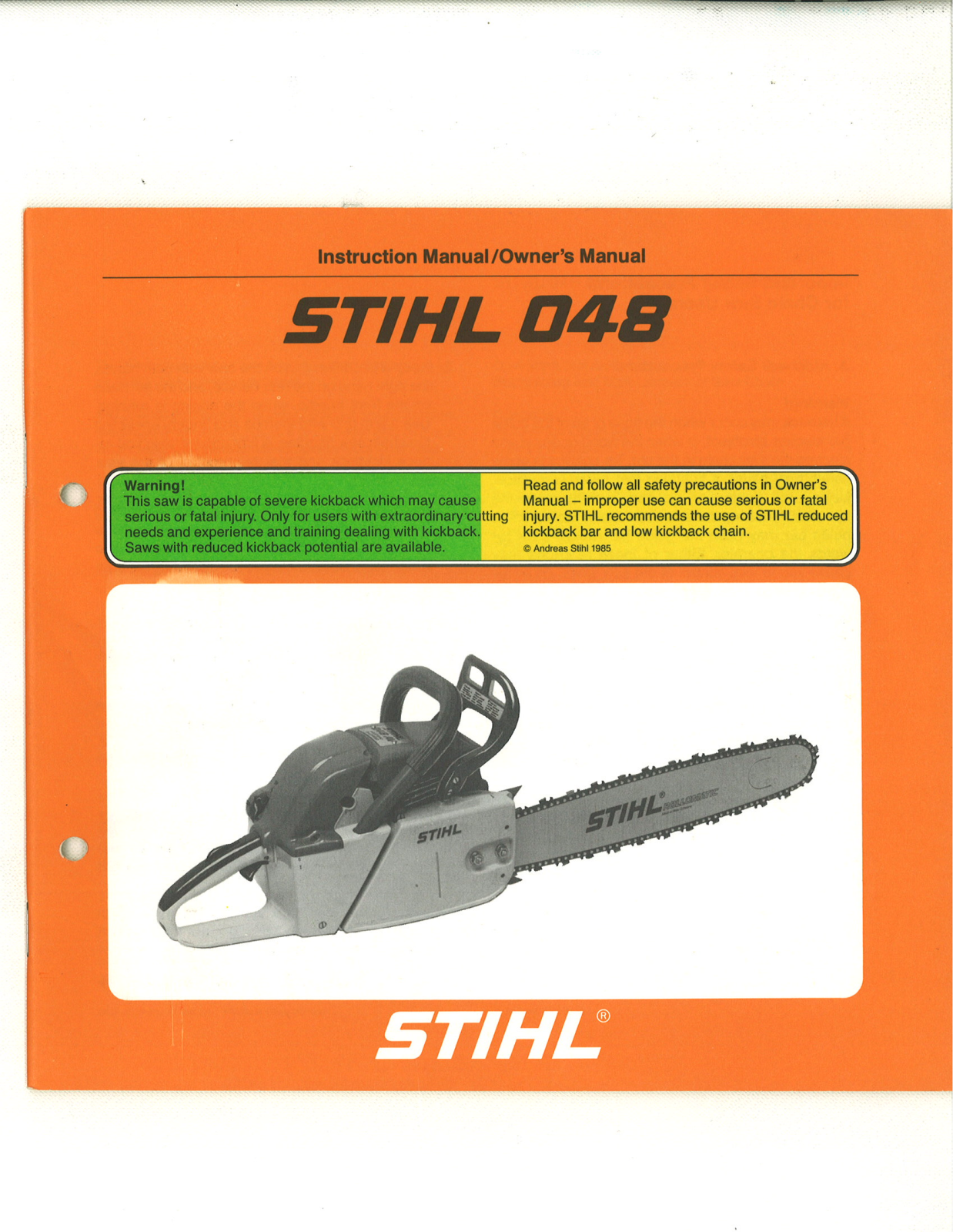 STIHL 048 Owner's Manual