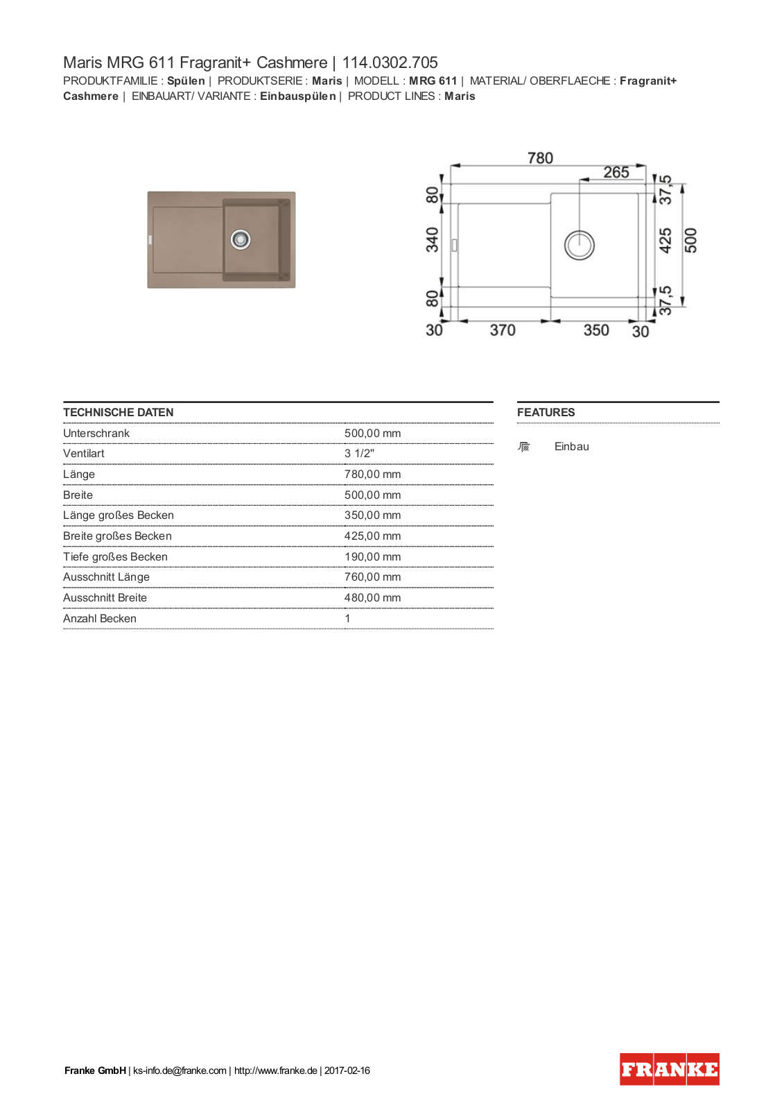 Franke 114.0302.705 Service Manual