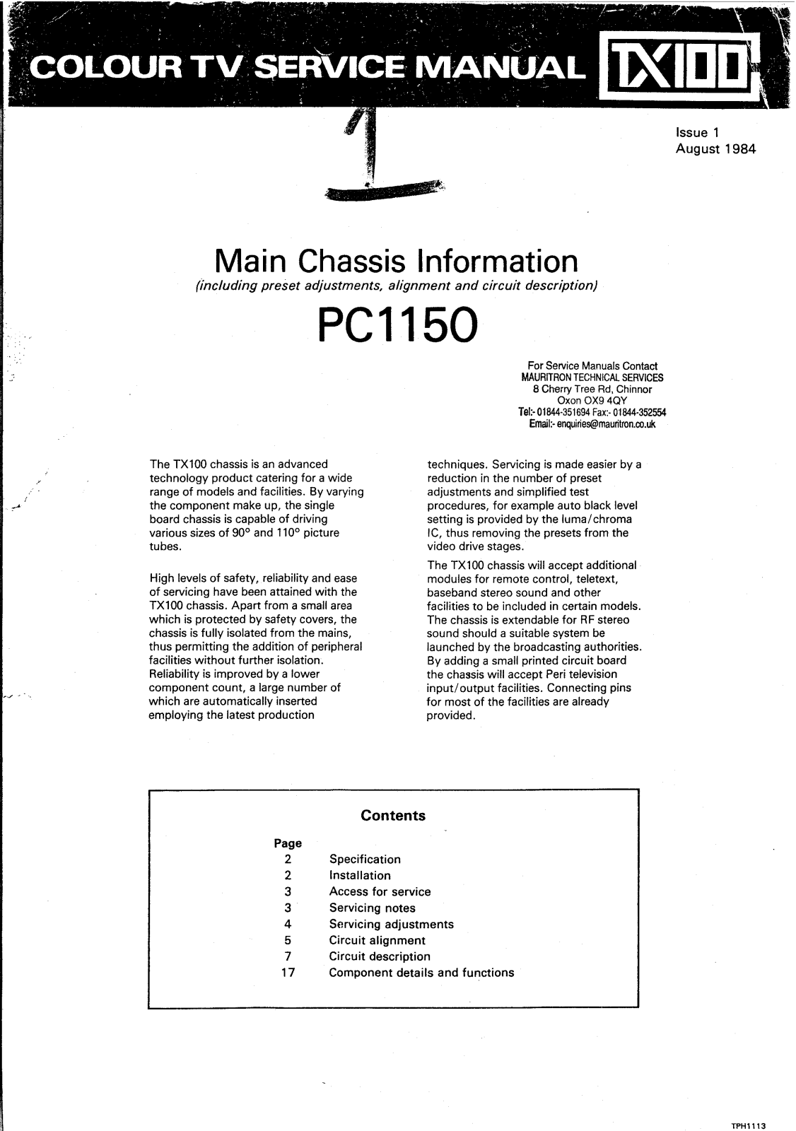 Ferguson tx 100 schematic