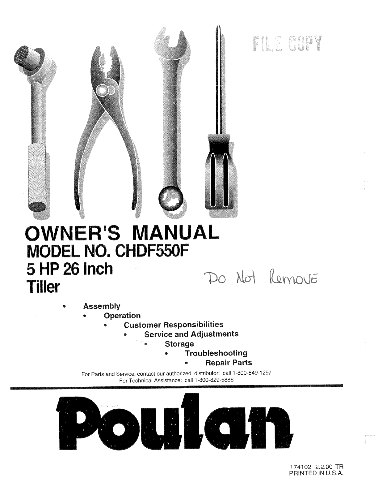 Poulan CHDF550F User Manual