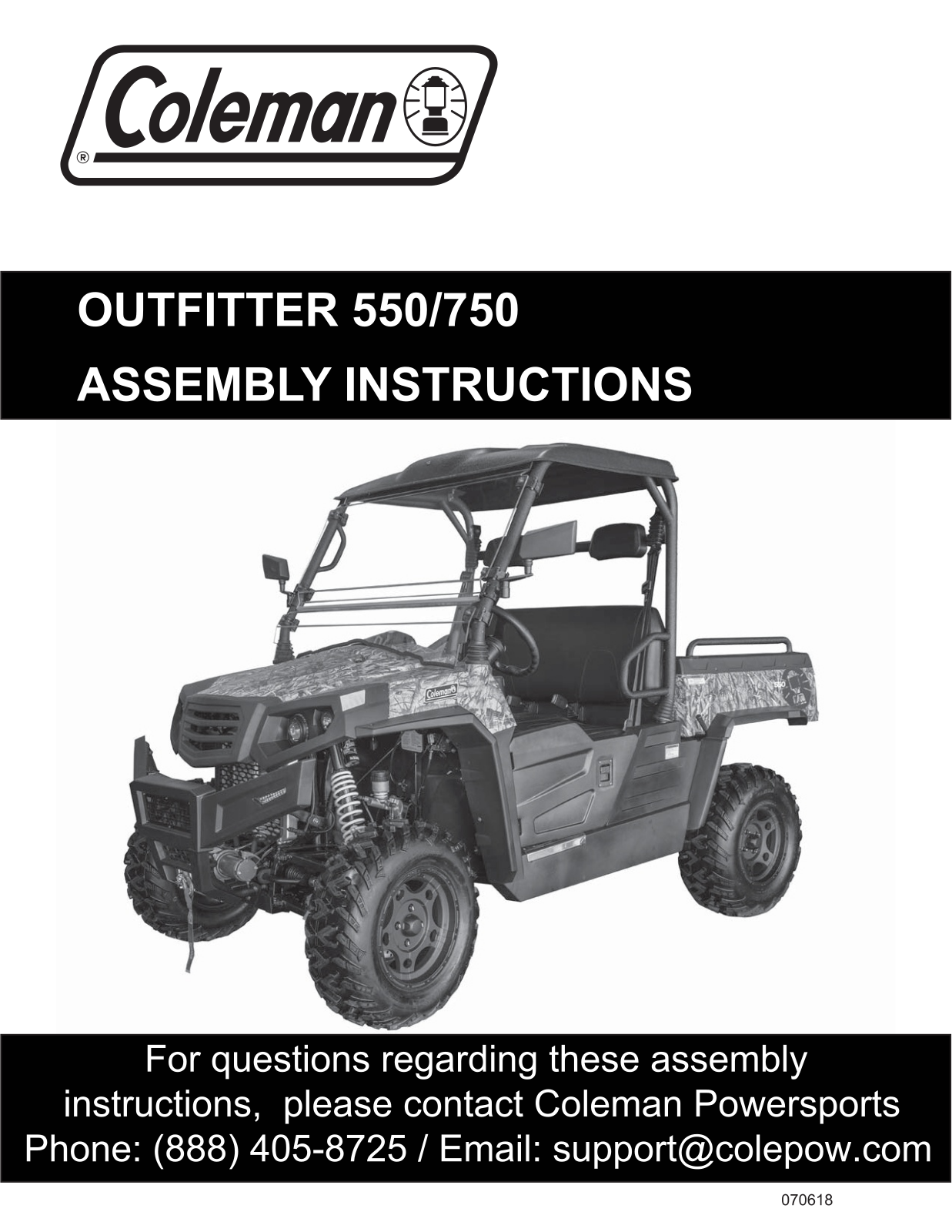 Coleman Outfitter 750, Outfitter 550 User Manual