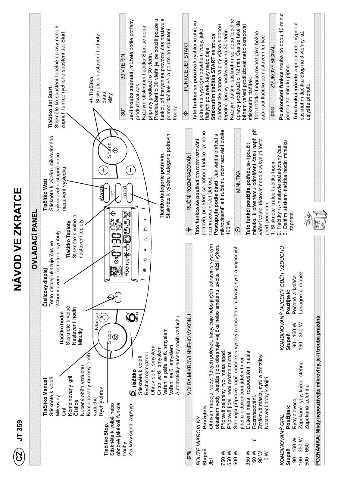 Whirlpool JT 359 black Quick reference guide