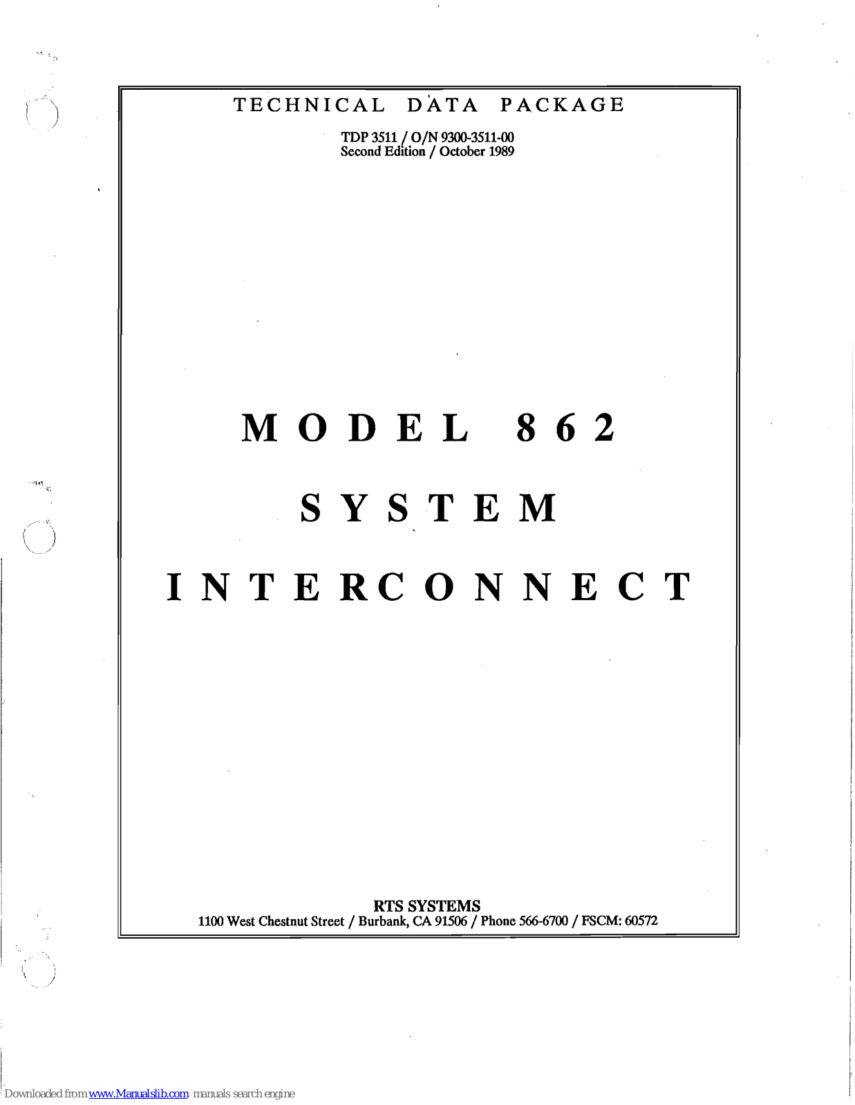 RTS 862 Technical Data Manual - ManualMachine.com