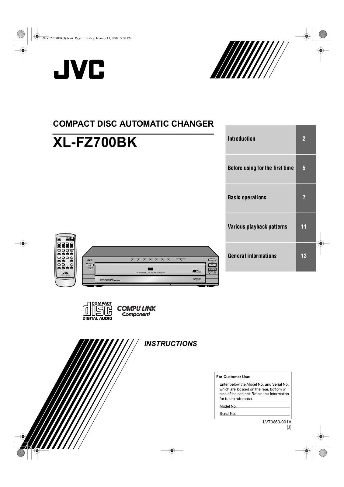 JVC XL-FZ700 User Manual