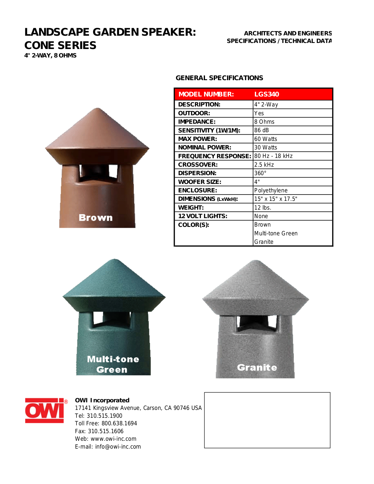 OWI LGS340 User Manual - ManualMachine.com