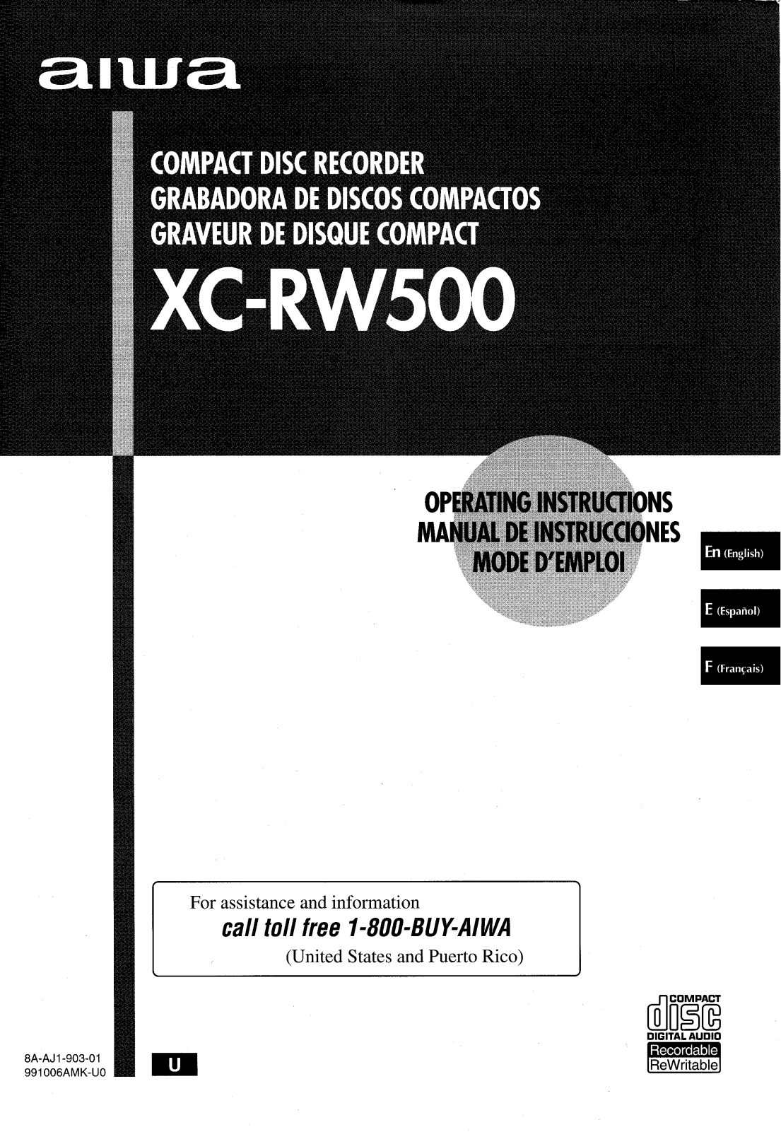 Sony XCRW500 User Manual