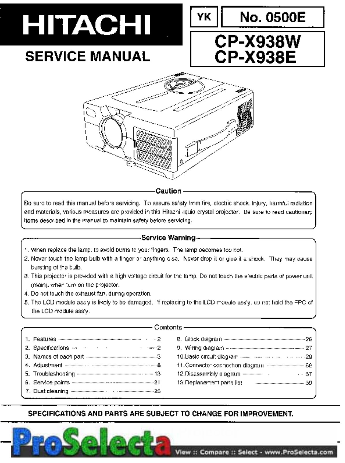 Hitachi CP-X938w User guide - ManualMachine.com