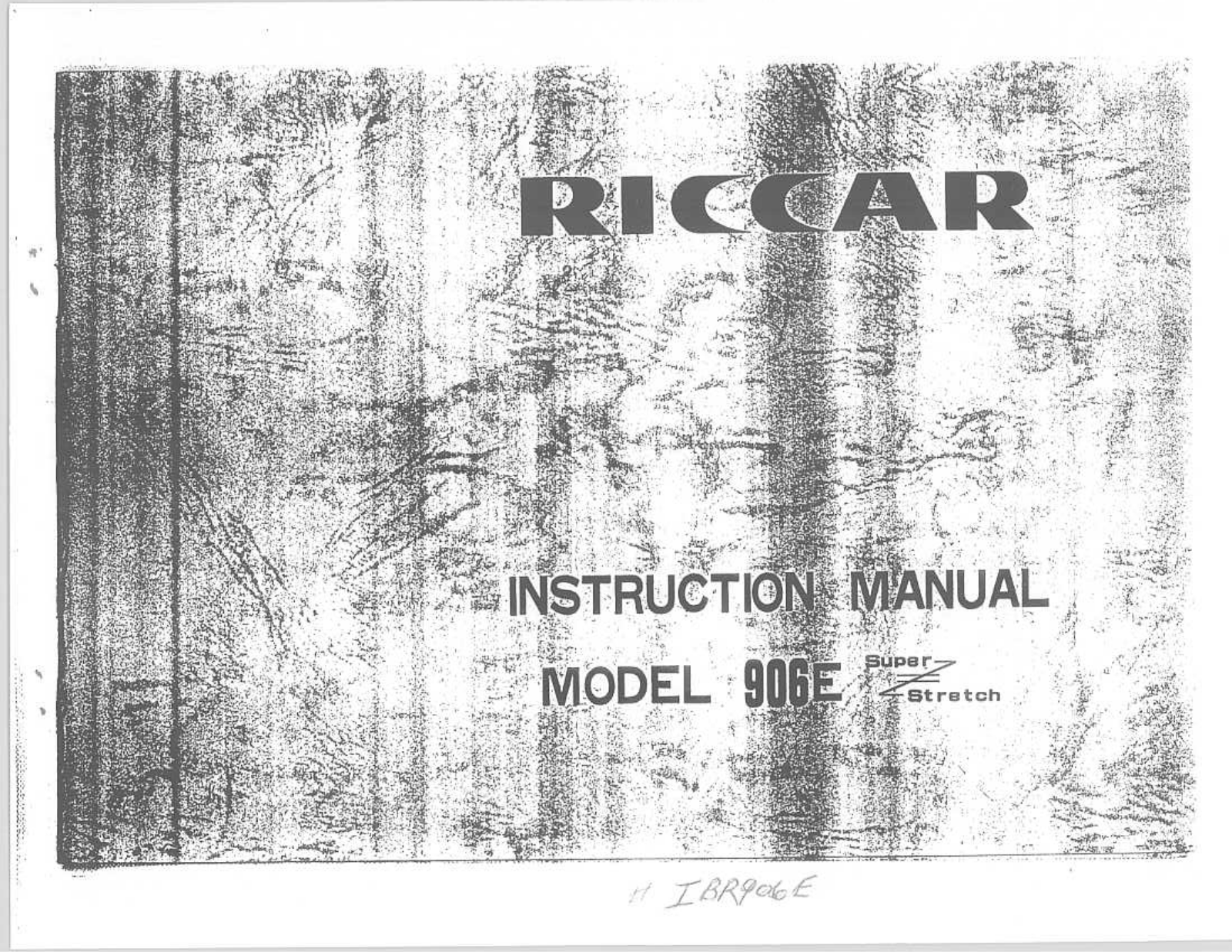 RICCAR 906E Instruction Manual