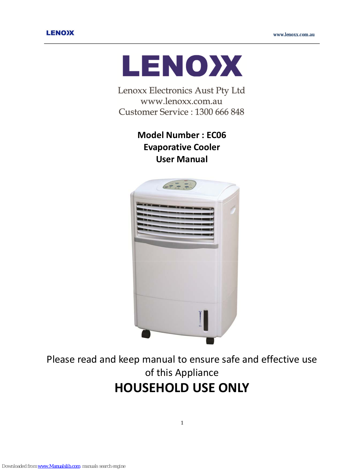 Lenoxx EC06 User Manual