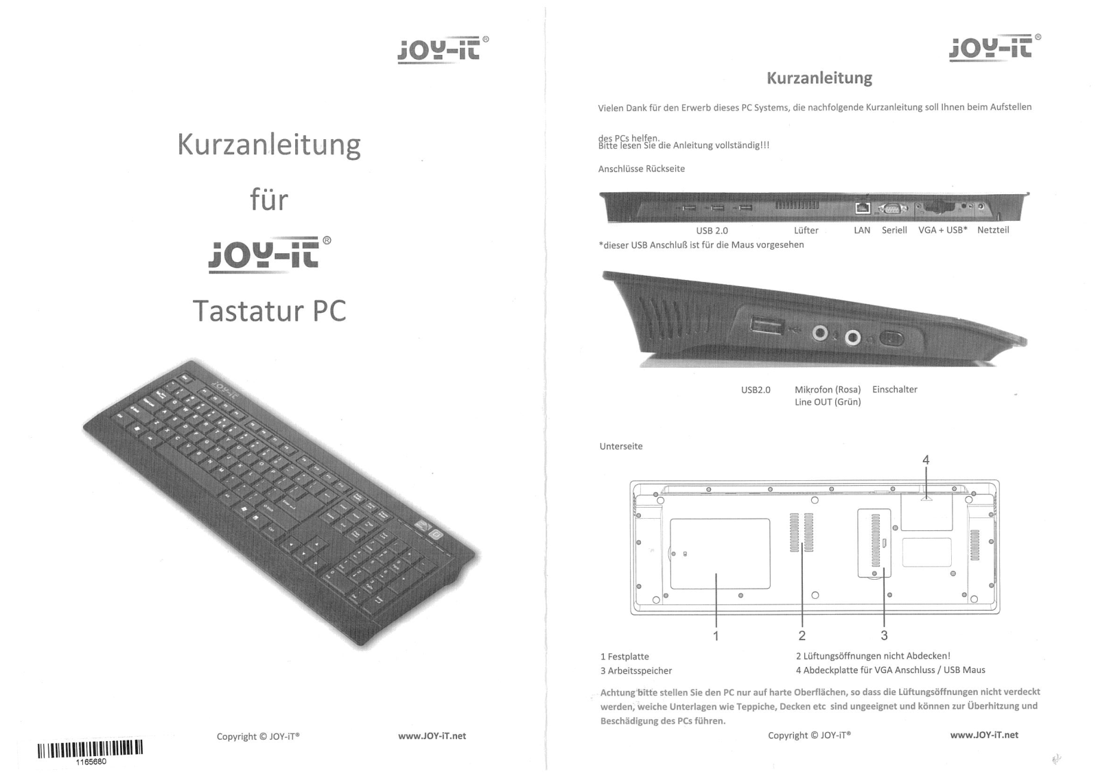 Joy-it Tastatur PR V1.1 User guide