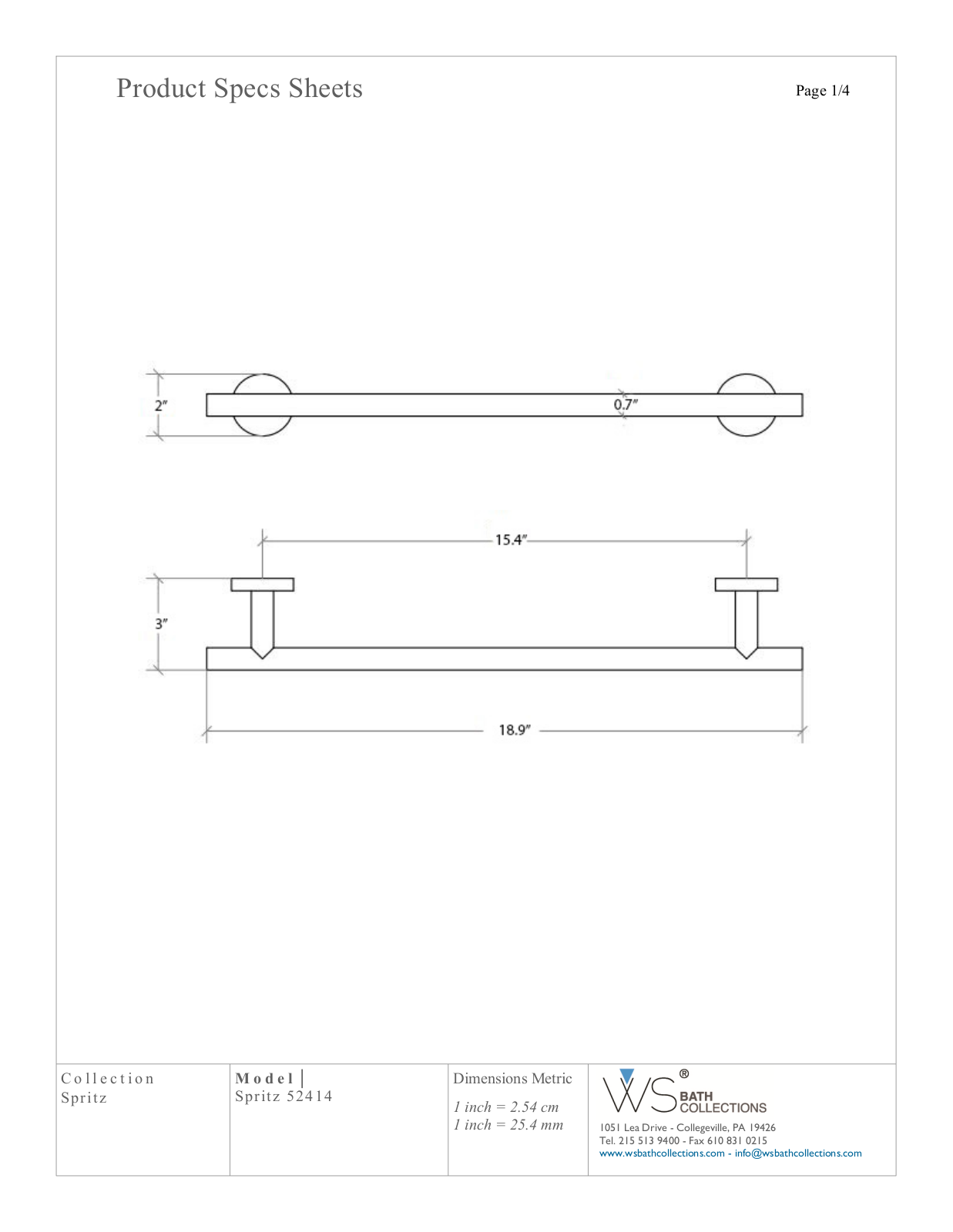 WS Bath Collections WSO3448 Specifications - ManualMachine.com