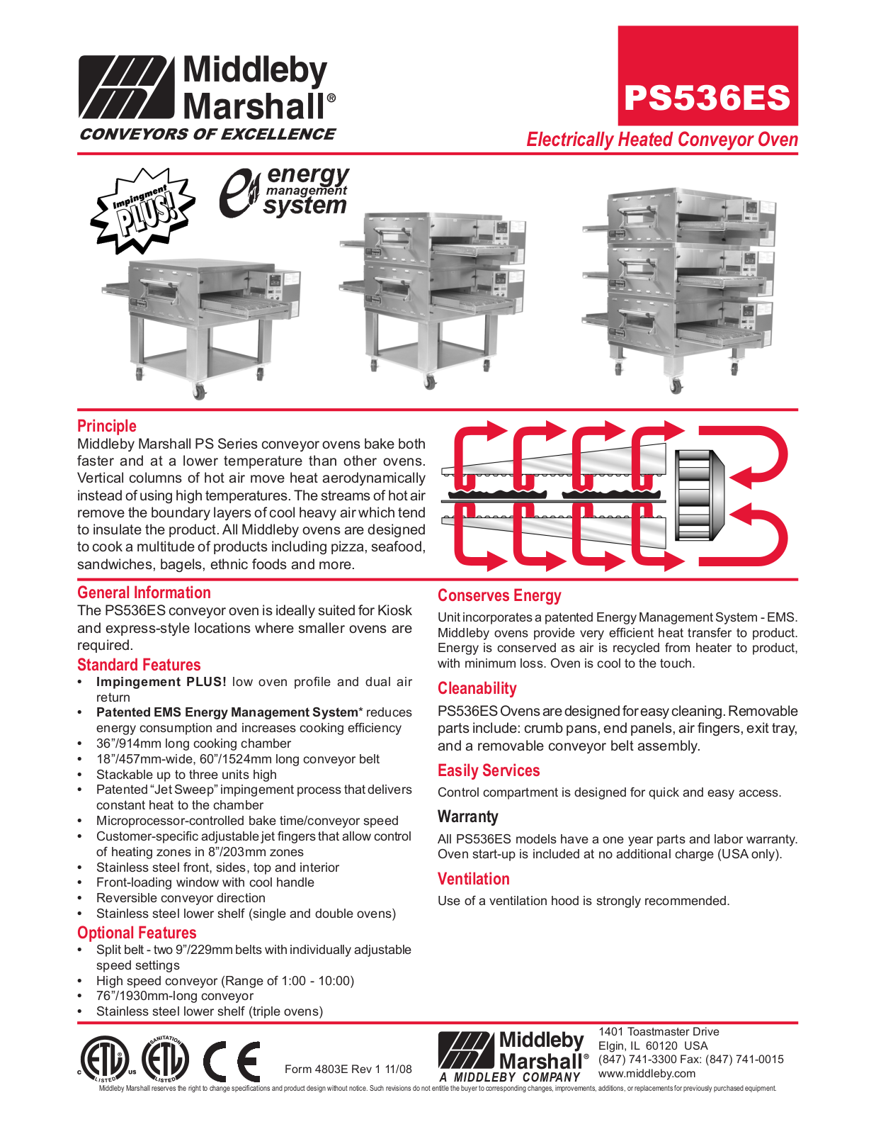 Middleby Marshall Oven PS536ES User Manual