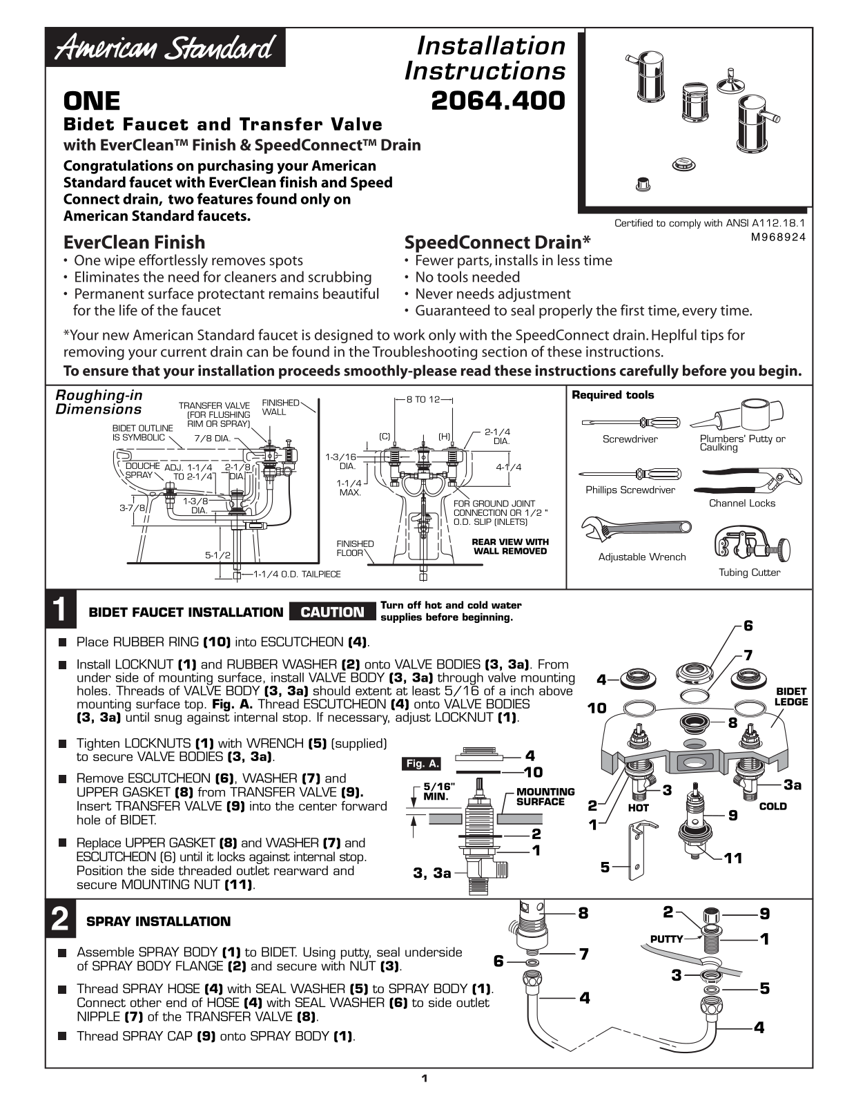 American Standard 2064.400 User Manual