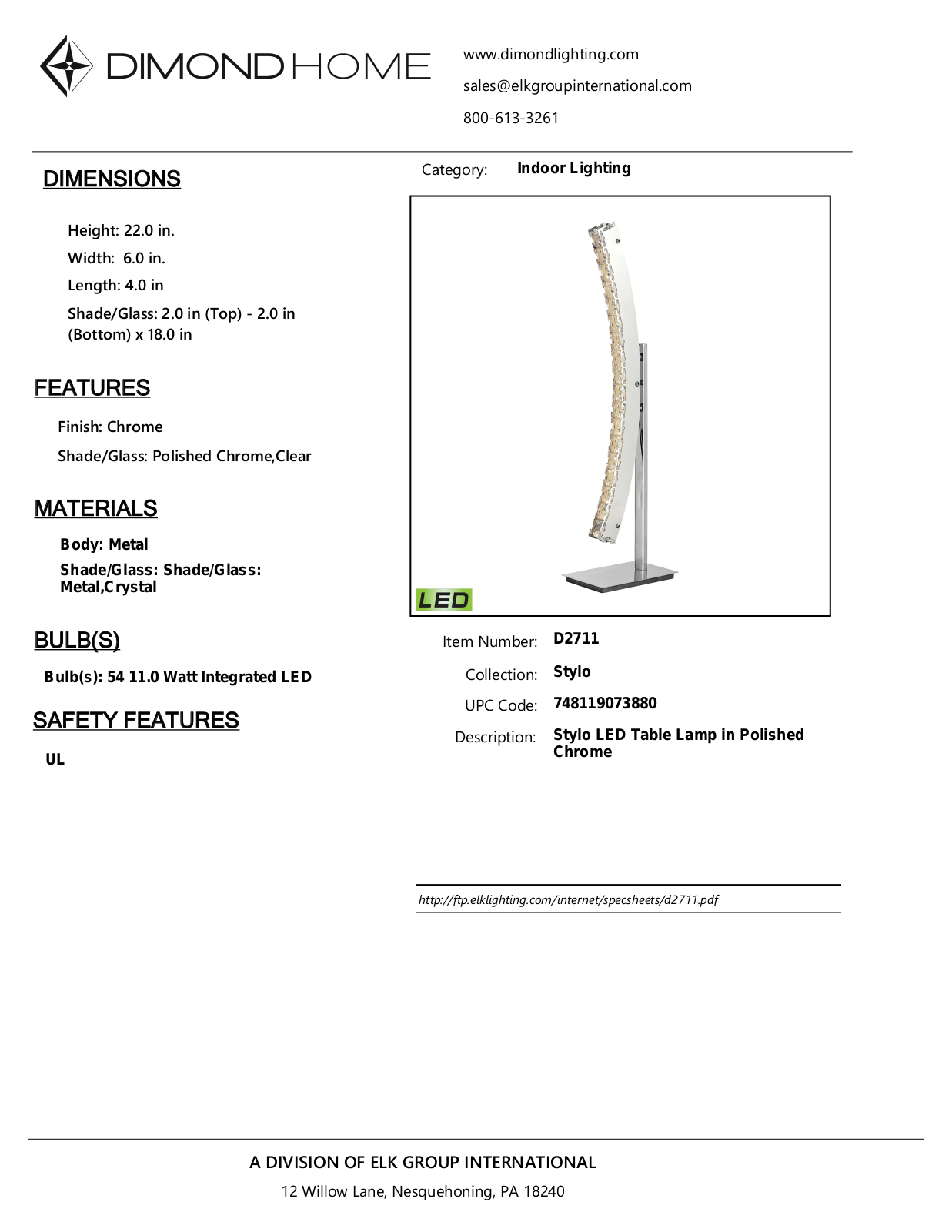 ELK Home D2711 User Manual